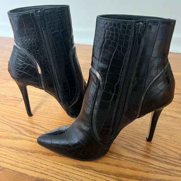Call It Spring Shoes - Call it Spring Women's Black Booties with Sheer Panel Size 8